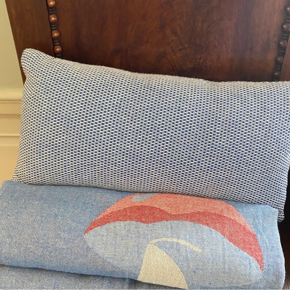 NEW! Mushroom Traveler Blanket Blue Red Reversible FLiPSiDE Earth Teal Gift Shop - Picture 3 of 15